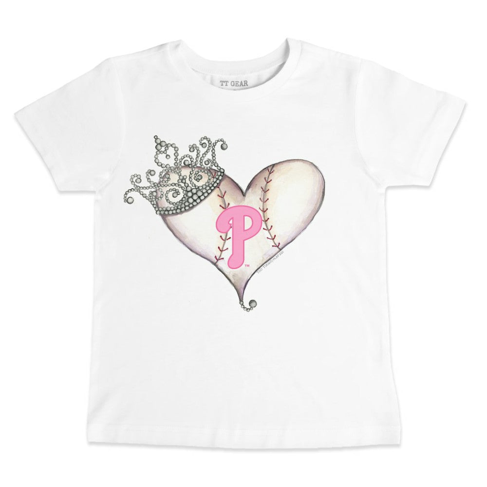 Philadelphia Phillies Tiny Turnip Youth Baseball Tiara Heart T-Shirt - MLB T-shirts
