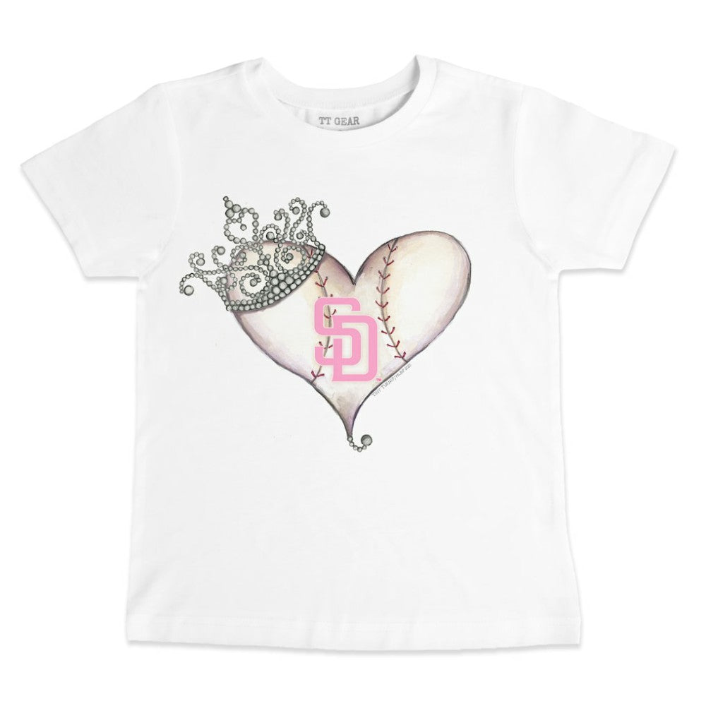 San Diego Padres Tiny Turnip Youth Baseball Tiara Heart T-Shirt - MLB T-shirts