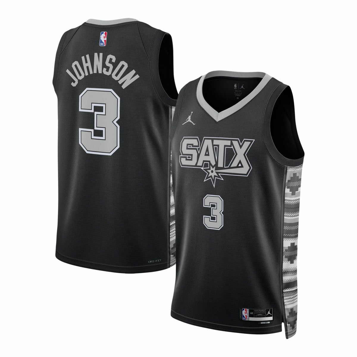 Black Keldon Johnson San Antonio Spurs Jordan Brand Unisex Swingman Jersey | NBA