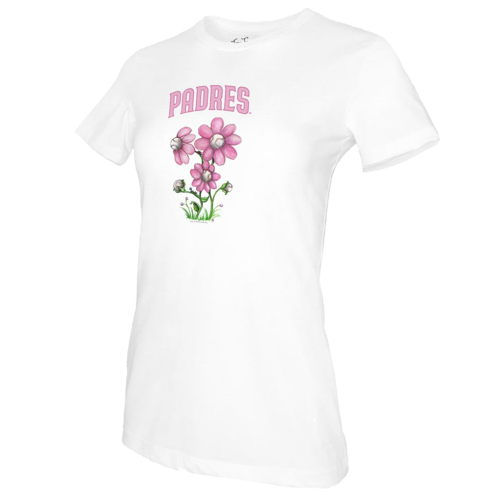 San Diego Padres Tiny Turnip Women's Blooming Baseballs T-Shirt - MLB T-shirts