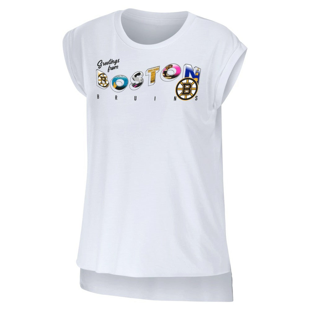 Boston Bruins WEAR by Erin Andrews Women's Greetings From Muscle T-Shirt -  NHL T-shirts