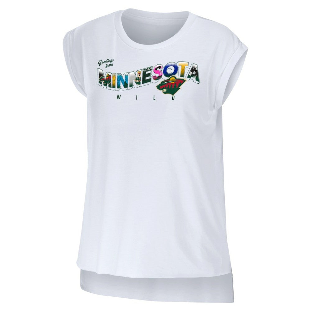 Minnesota Wild WEAR by Erin Andrews Women's Greetings From Muscle T-Shirt -  NHL T-shirts