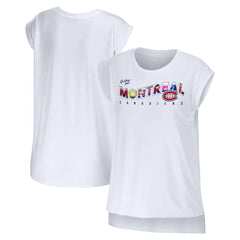 Montreal Canadiens WEAR by Erin Andrews Women's Greetings From Muscle T-Shirt -  NHL T-shirts