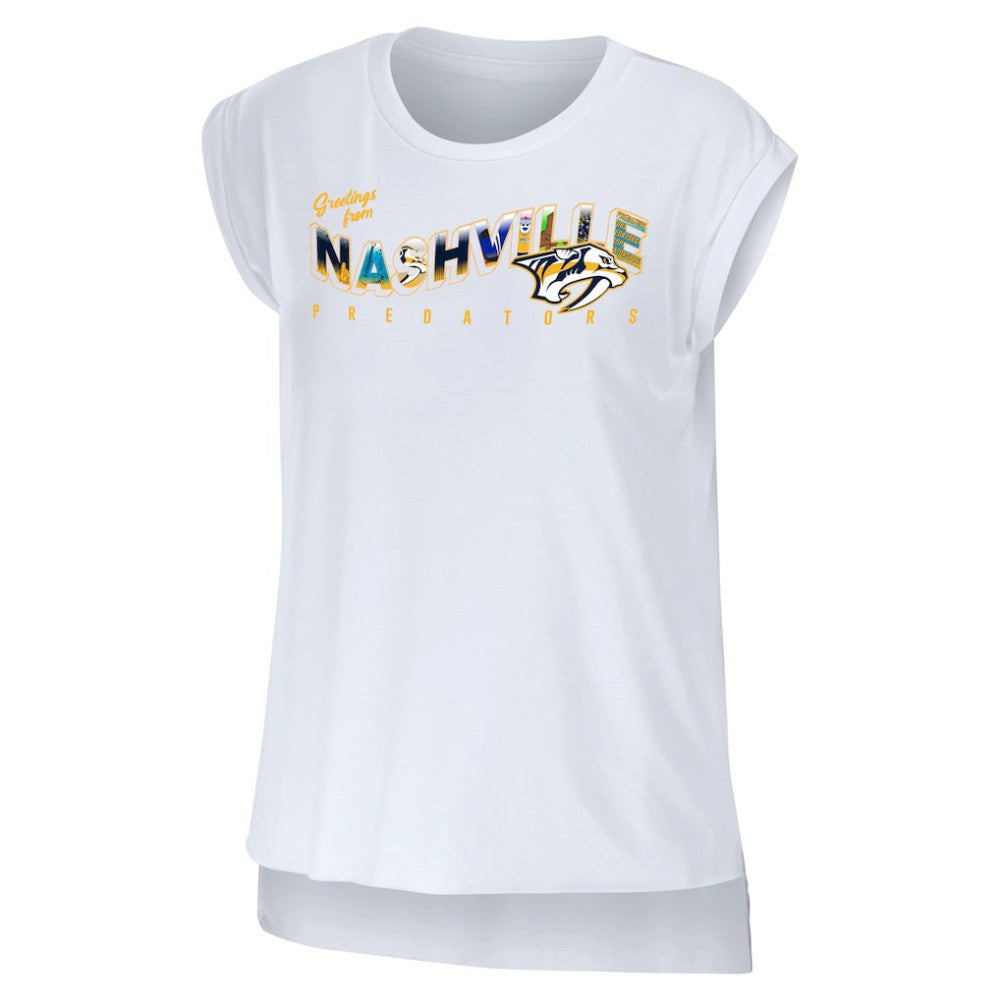 Nashville Predators WEAR by Erin Andrews Women's Greetings From Muscle T-Shirt -  NHL T-shirts