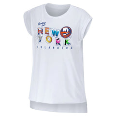 New York Islanders WEAR by Erin Andrews Women's Greetings From Muscle T-Shirt -  NHL T-shirts