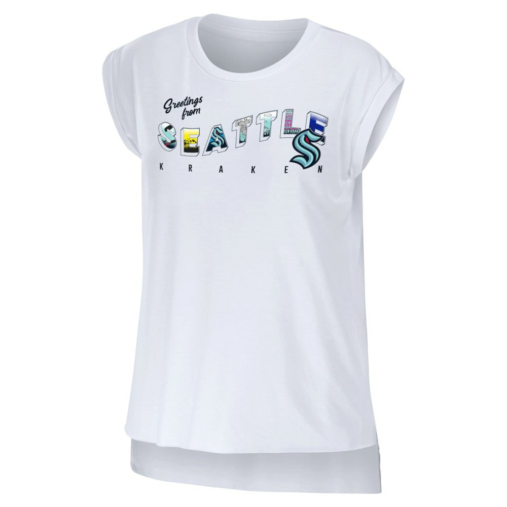 Seattle Kraken WEAR by Erin Andrews Women's Greetings From Muscle T-Shirt -  NHL T-shirts
