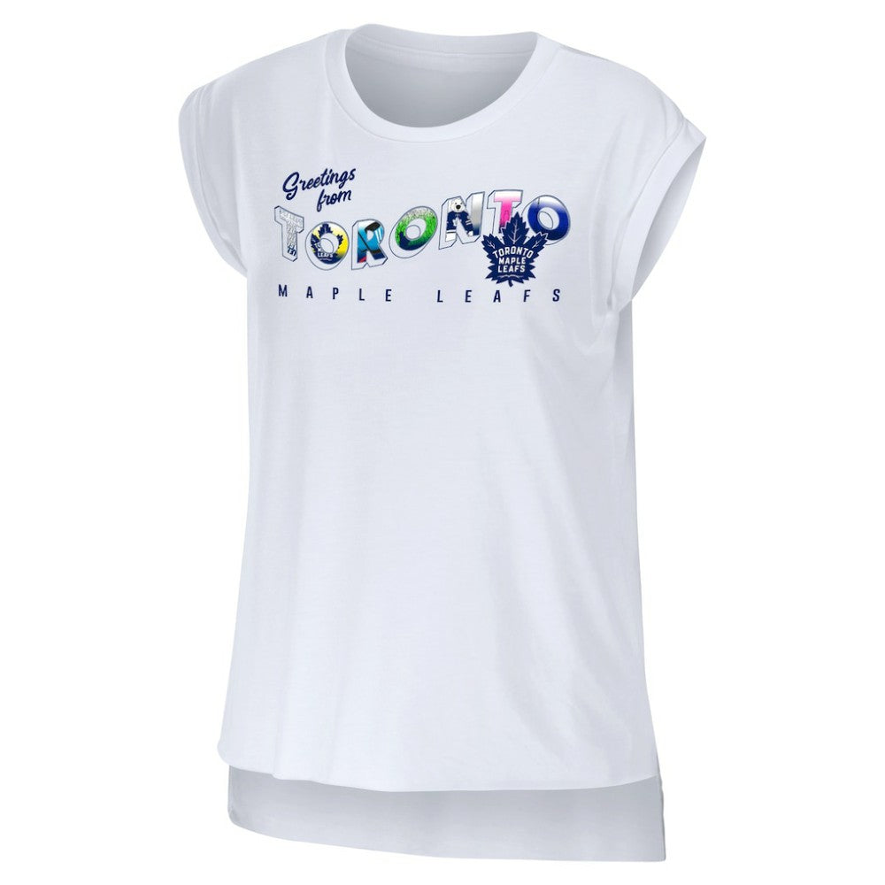 Toronto Maple Leafs WEAR by Erin Andrews Women's Greetings From Muscle T-Shirt -  NHL T-shirts