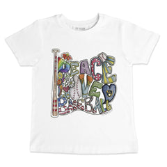 Milwaukee Brewers Tiny Turnip Youth Peace Love Baseball T-Shirt - MLB T-shirts