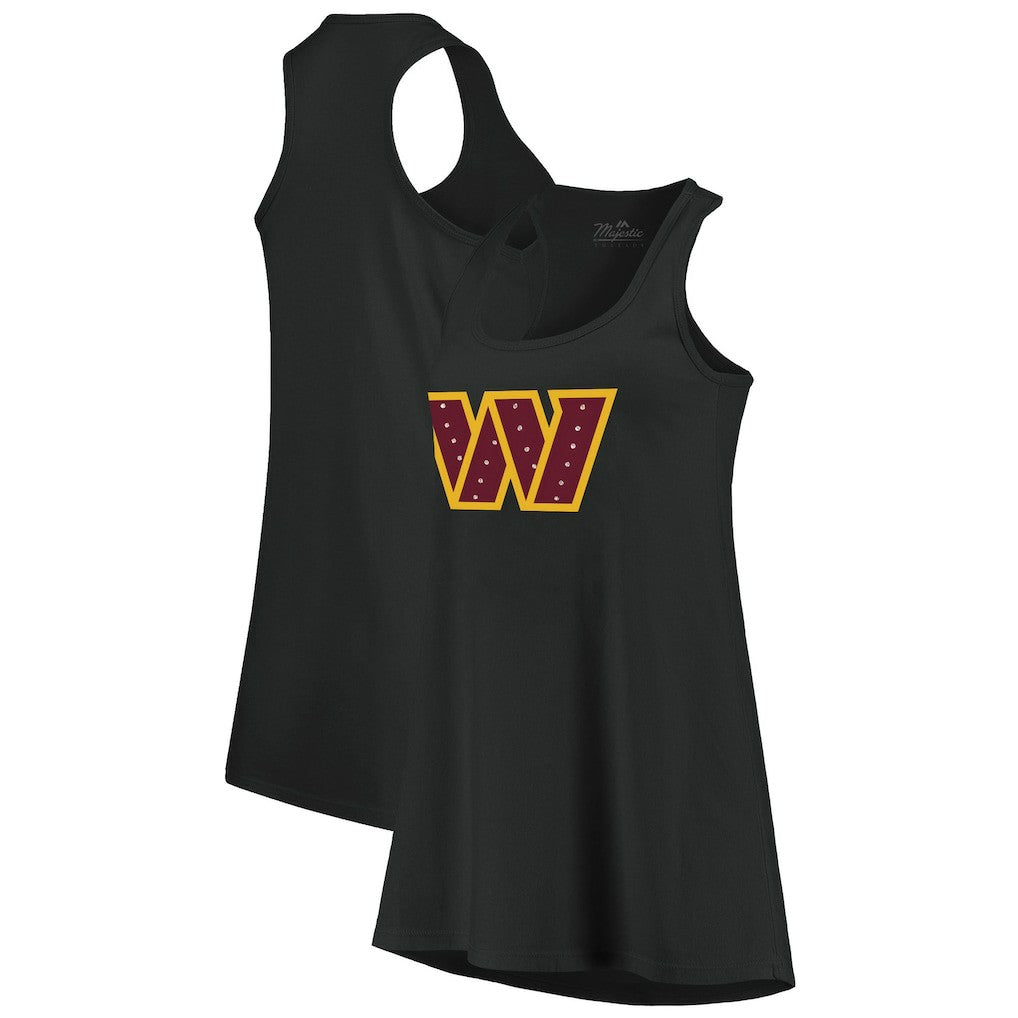 Washington Commanders Majestic Threads Women's Bling Scoop Neck Racerback Tank Top | NFL Outlet
