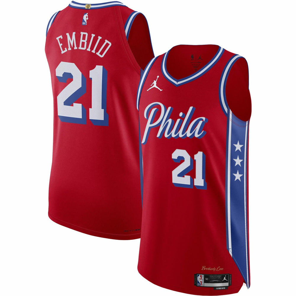Red Joel Embiid Philadelphia 76ers Jordan Brand Authentic Player Jersey | NBA