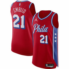 Red Joel Embiid Philadelphia 76ers Jordan Brand Authentic Player Jersey | NBA