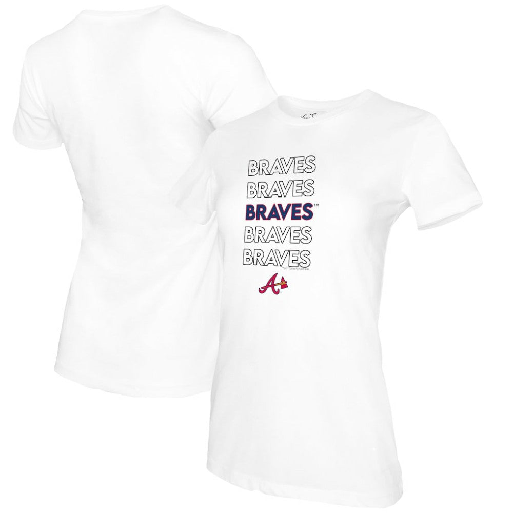 Atlanta Braves Tiny Turnip Women's Stacked T-Shirt - MLB T-shirts