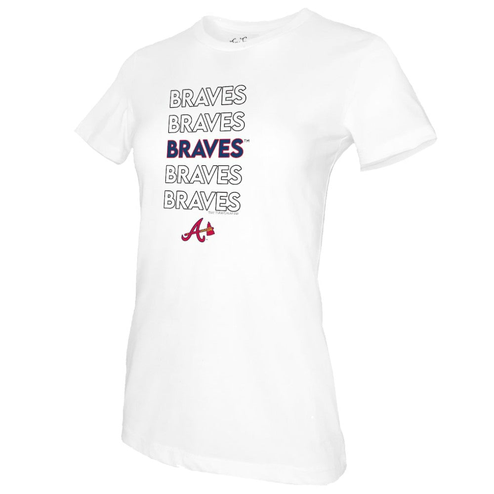 Atlanta Braves Tiny Turnip Women's Stacked T-Shirt - MLB T-shirts