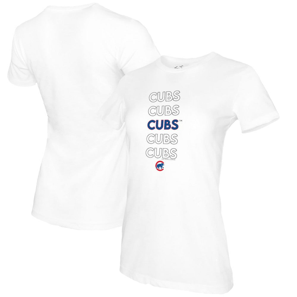Chicago Cubs Tiny Turnip Women's Stacked T-Shirt - MLB T-shirts