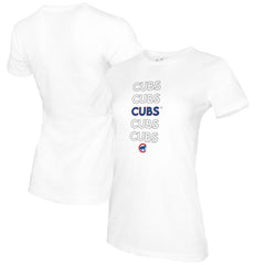 Chicago Cubs Tiny Turnip Women's Stacked T-Shirt - MLB T-shirts