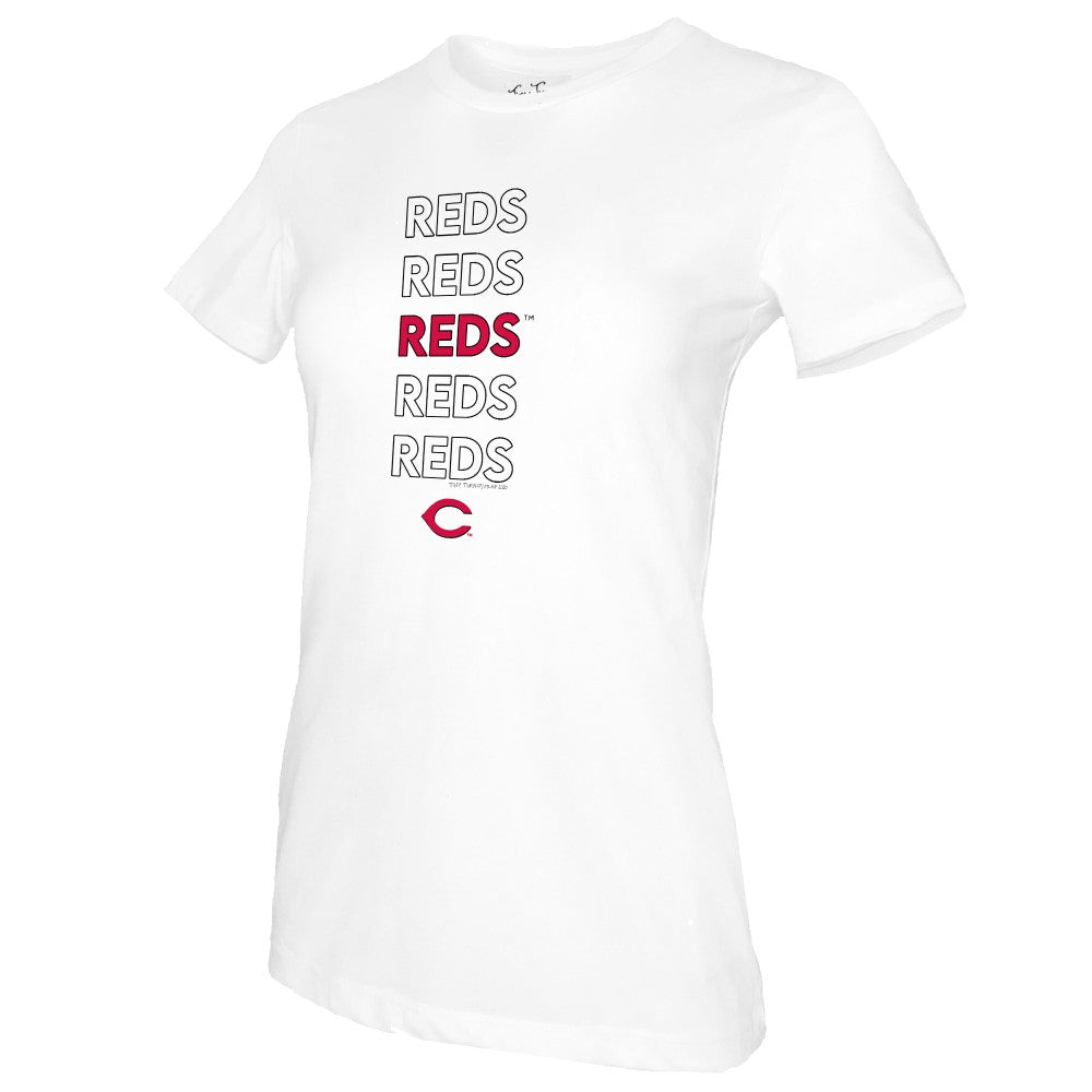 Cincinnati Reds Tiny Turnip Women's Stacked T-Shirt - MLB T-shirts