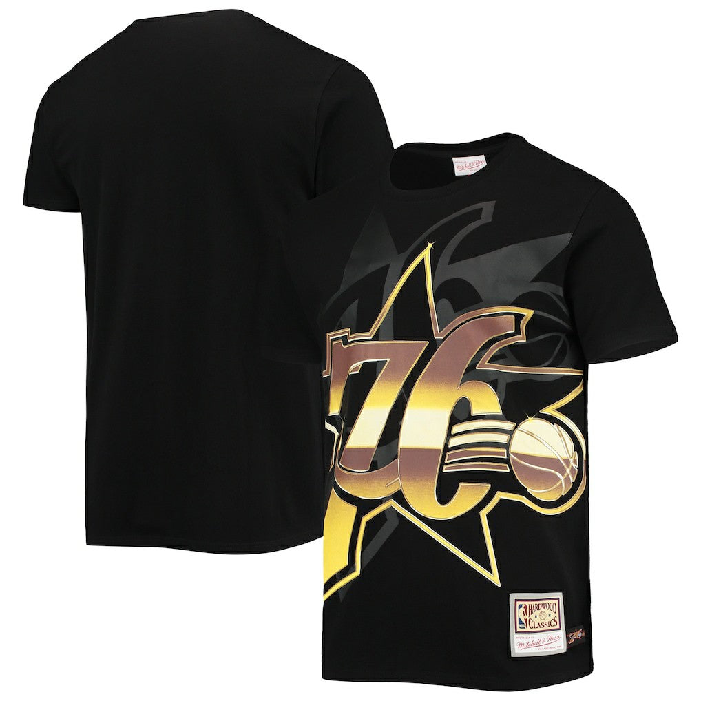Black Philadelphia 76ers Big & Tall Hardwood Classics Big Face 4.0 T-Shirt | NBA