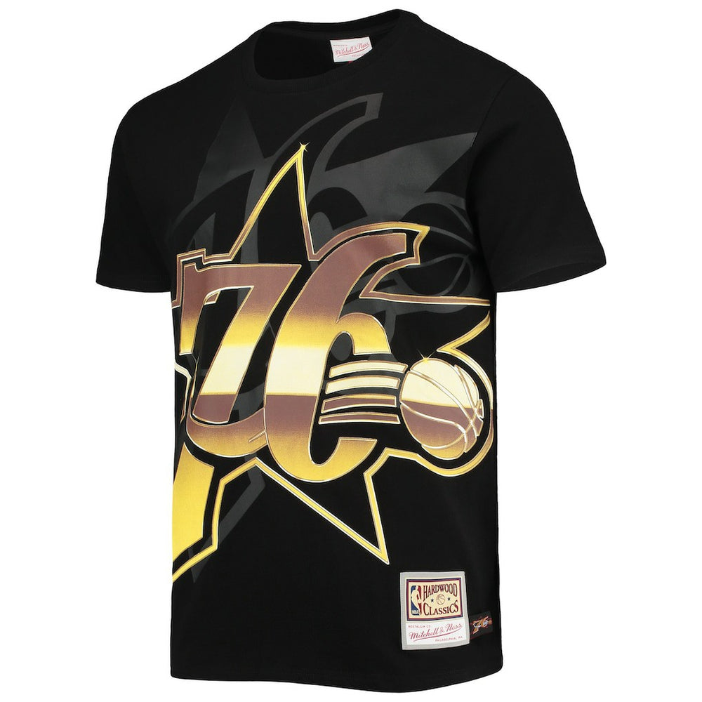 Black Philadelphia 76ers Big & Tall Hardwood Classics Big Face 4.0 T-Shirt | NBA