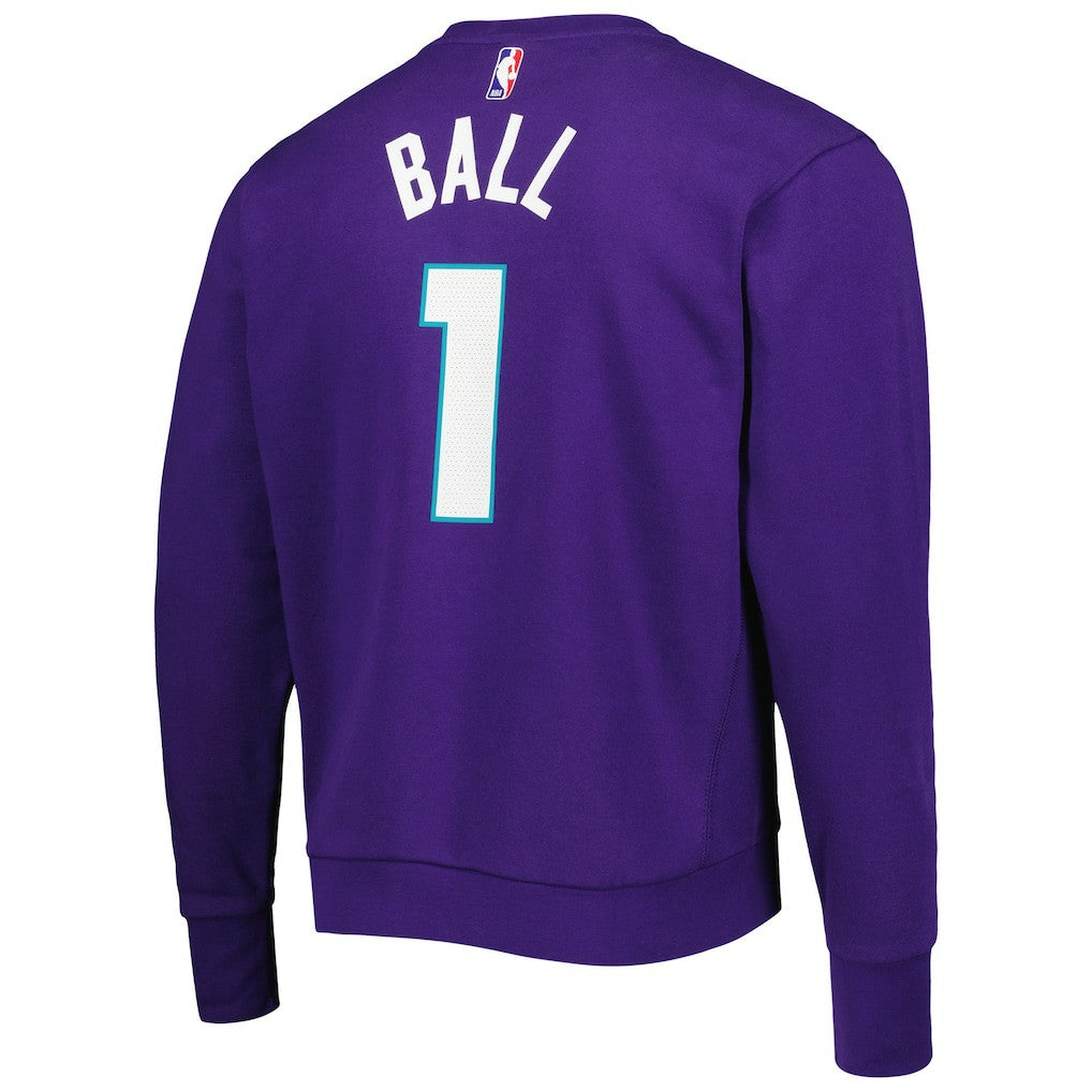 Purple LaMelo Ball Charlotte Hornets Jordan Brand Statement Name & Number Pullover Sweatshirt | NBA