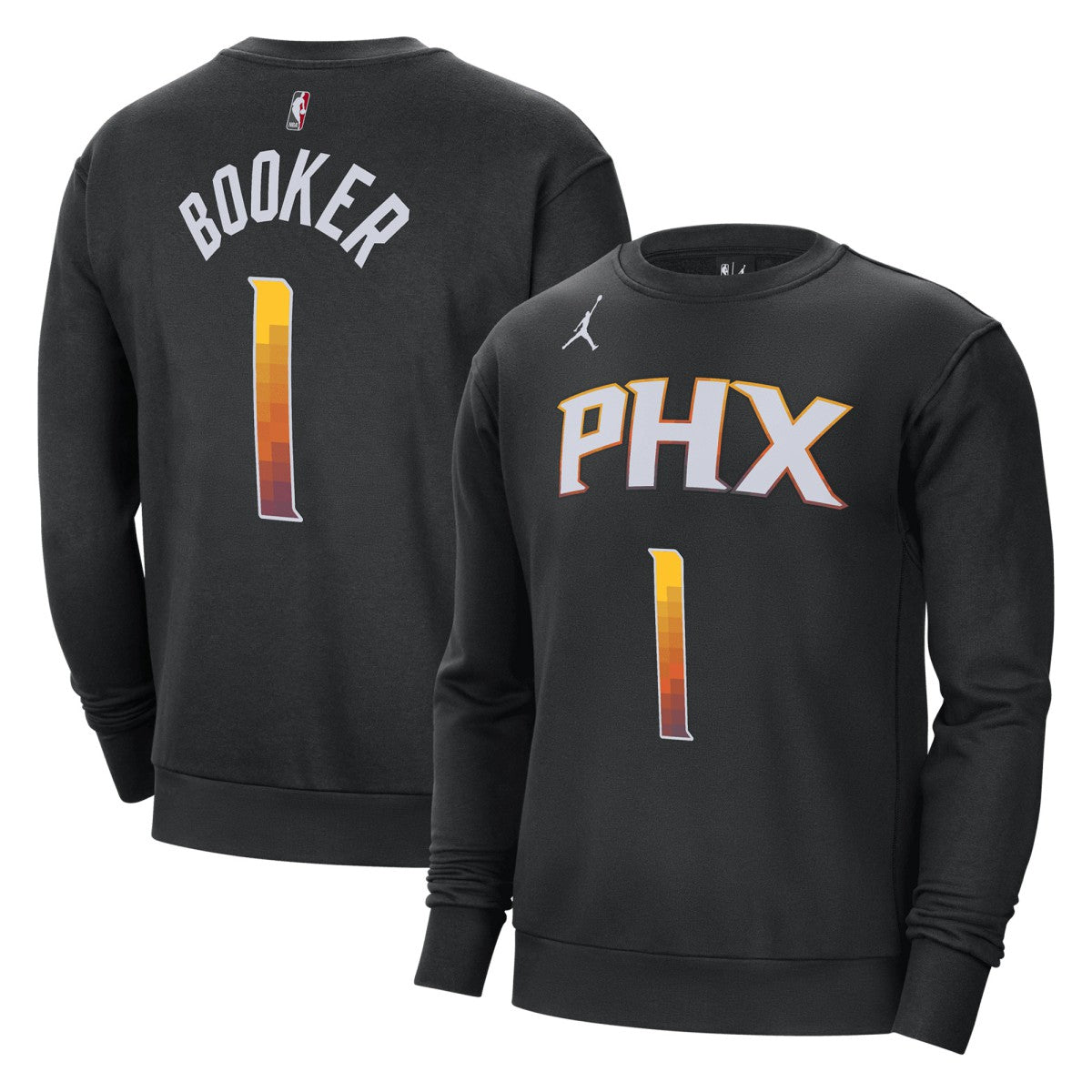 Black Devin Booker Phoenix Suns Jordan Brand Statement Name & Number Pullover Sweatshirt | NBA