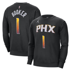 Black Devin Booker Phoenix Suns Jordan Brand Statement Name & Number Pullover Sweatshirt | NBA