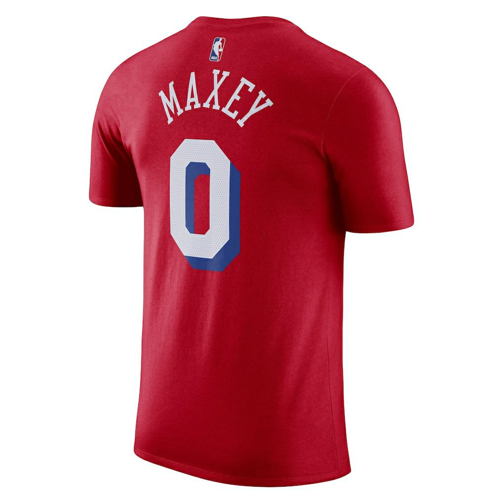 Red Tyrese Maxey Philadelphia 76ers Jordan Brand 2022/23 Statement Edition Name & Number T-Shirt | NBA