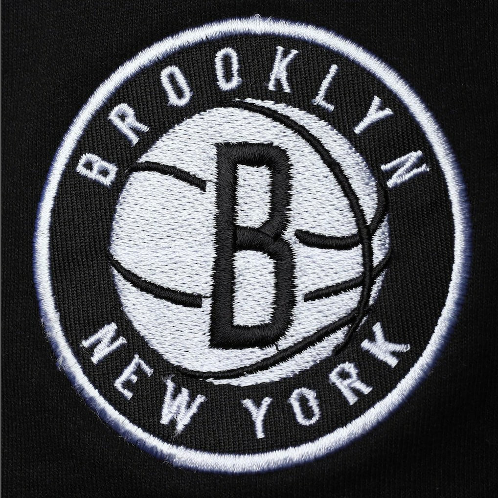 Black/White Brooklyn Nets Big & Tall Contrast Stitch Knit Shorts | NBA