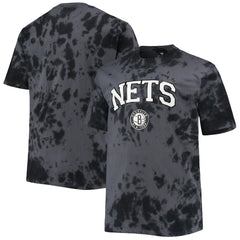 Black Brooklyn Nets Big & Tall Marble Dye Tonal Performance T-Shirt | NBA
