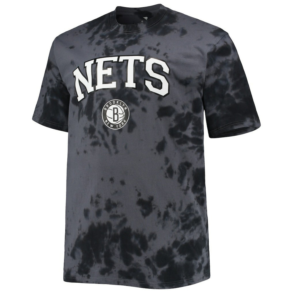 Black Brooklyn Nets Big & Tall Marble Dye Tonal Performance T-Shirt | NBA