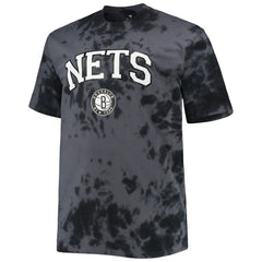 Black Brooklyn Nets Big & Tall Marble Dye Tonal Performance T-Shirt | NBA