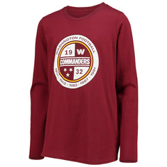 Washington Commanders Youth Secondary Logo Long Sleeve T-Shirt | NFL Discount