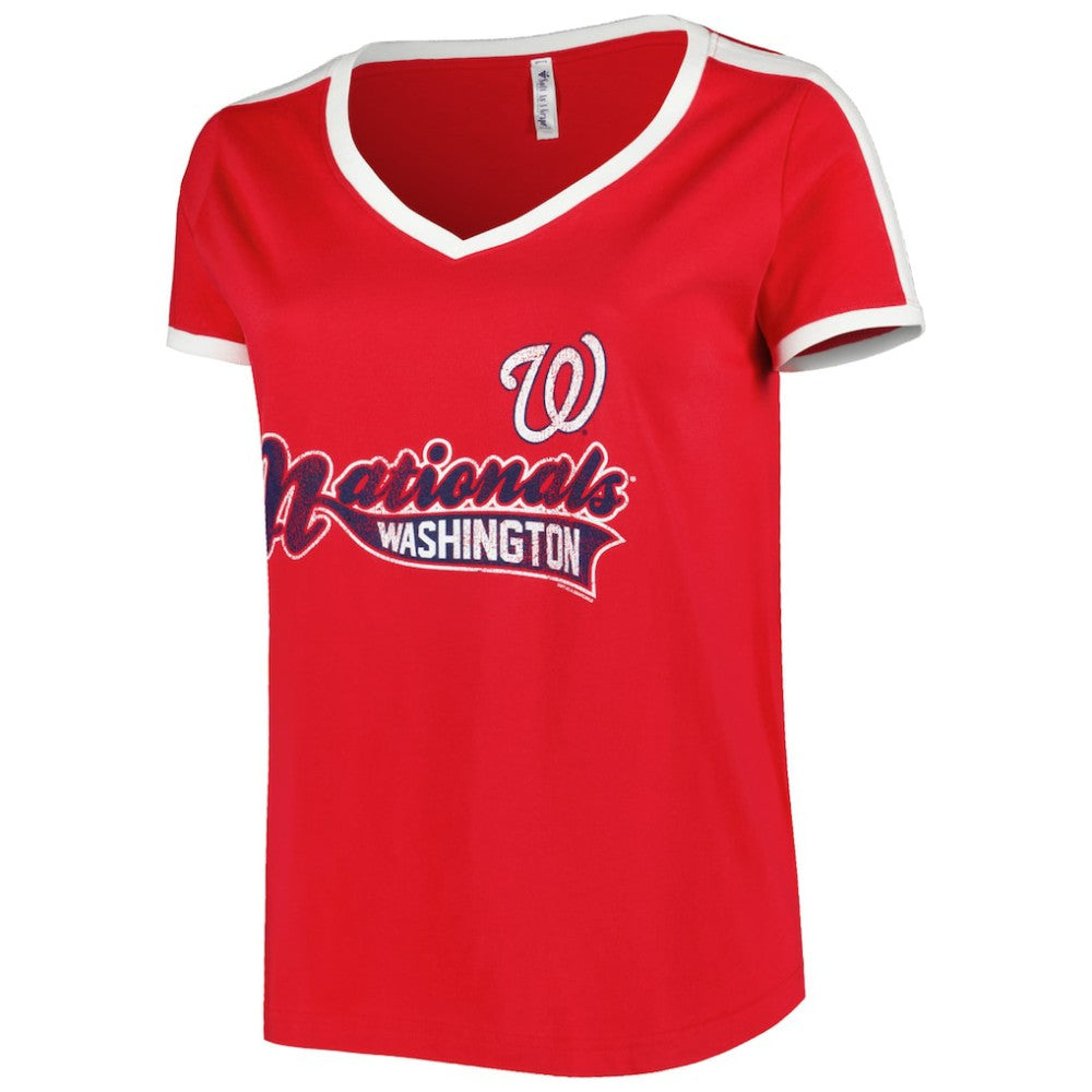 Washington Nationals Soft as a Grape Women's Plus Size V-Neck T-Shirt - MLB T-shirts