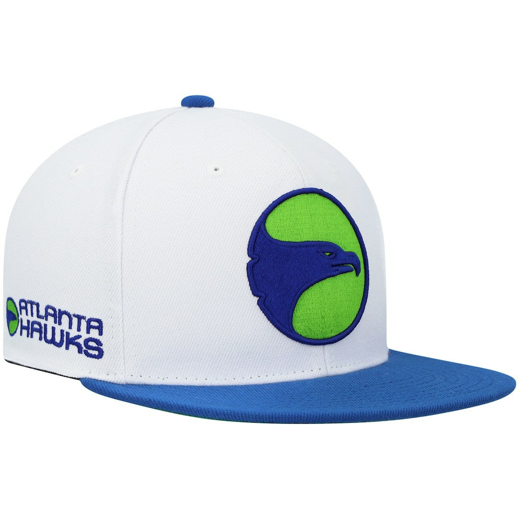 White/Royal Atlanta Hawks Hardwood Classics Snapback Hat | NBA