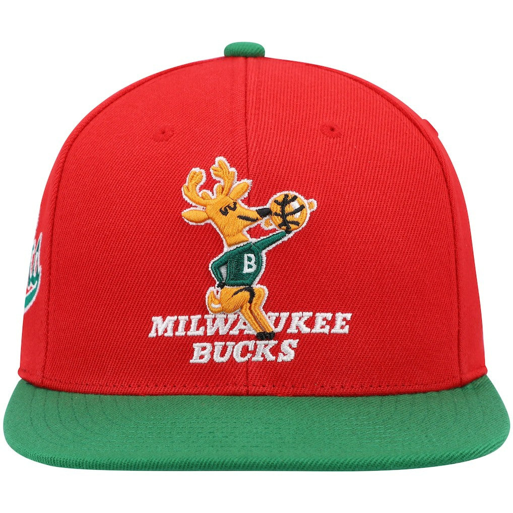 Red/Green Milwaukee Bucks Hardwood Classics Snapback Hat | NBA