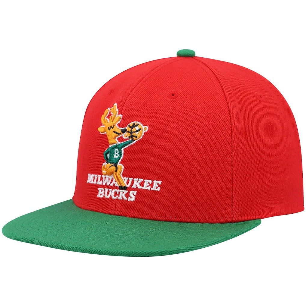 Red/Green Milwaukee Bucks Hardwood Classics Snapback Hat | NBA