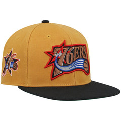 Gold/Black Philadelphia 76ers Hardwood Classics Snapback Hat | NBA