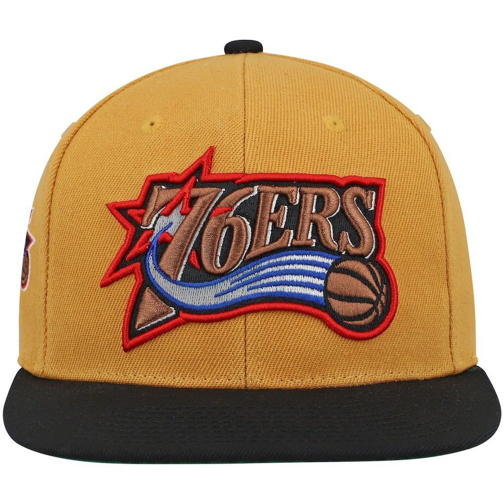 Gold/Black Philadelphia 76ers Hardwood Classics Snapback Hat | NBA