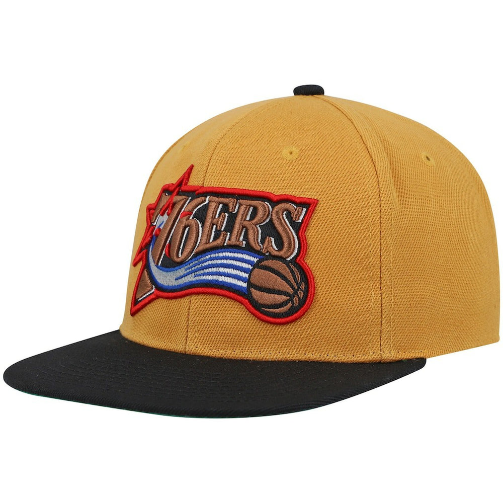 Gold/Black Philadelphia 76ers Hardwood Classics Snapback Hat | NBA