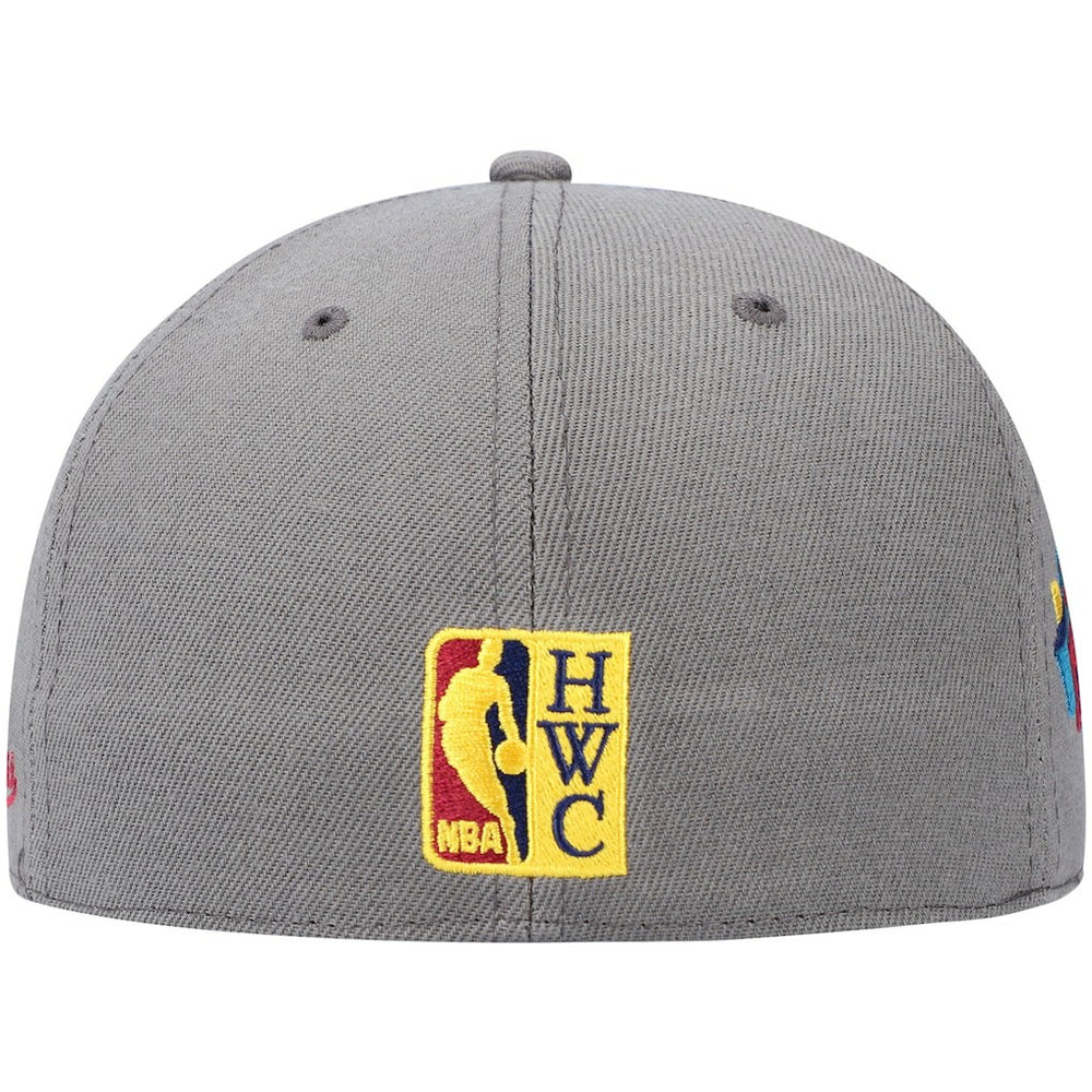 Charcoal Philadelphia 76ers Hardwood Classics 60th Anniversary Carbon Cabernet Fitted Hat | NBA