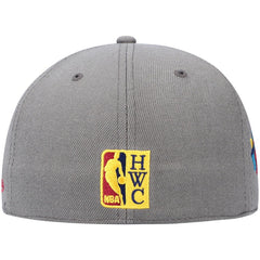 Charcoal Philadelphia 76ers Hardwood Classics 60th Anniversary Carbon Cabernet Fitted Hat | NBA