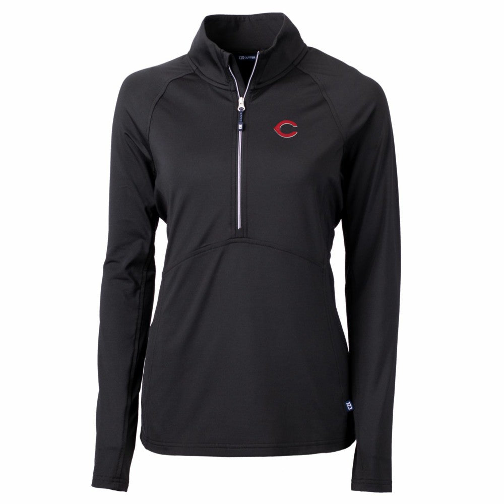 Cincinnati Reds Cutter & Buck Women's Adapt Eco Knit Stretch Half-Zip Pullover Top - MLB Pullover
