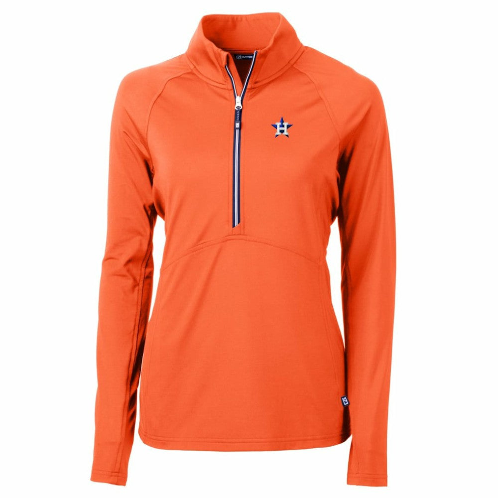 Houston Astros Cutter & Buck Women's Adapt Eco Knit Stretch Half-Zip Pullover Top - MLB Pullover