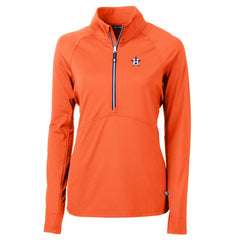 Houston Astros Cutter & Buck Women's Adapt Eco Knit Stretch Half-Zip Pullover Top - MLB Pullover