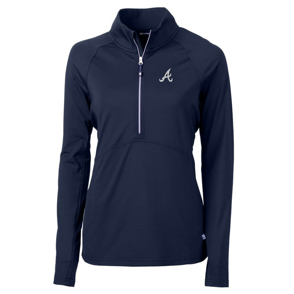 Atlanta Braves Cutter & Buck Women's Adapt Eco Knit Stretch Half-Zip Pullover Top - MLB Pullover