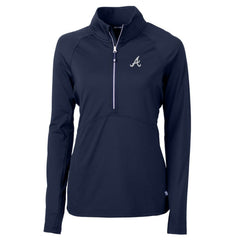 Atlanta Braves Cutter & Buck Women's Adapt Eco Knit Stretch Half-Zip Pullover Top - MLB Pullover