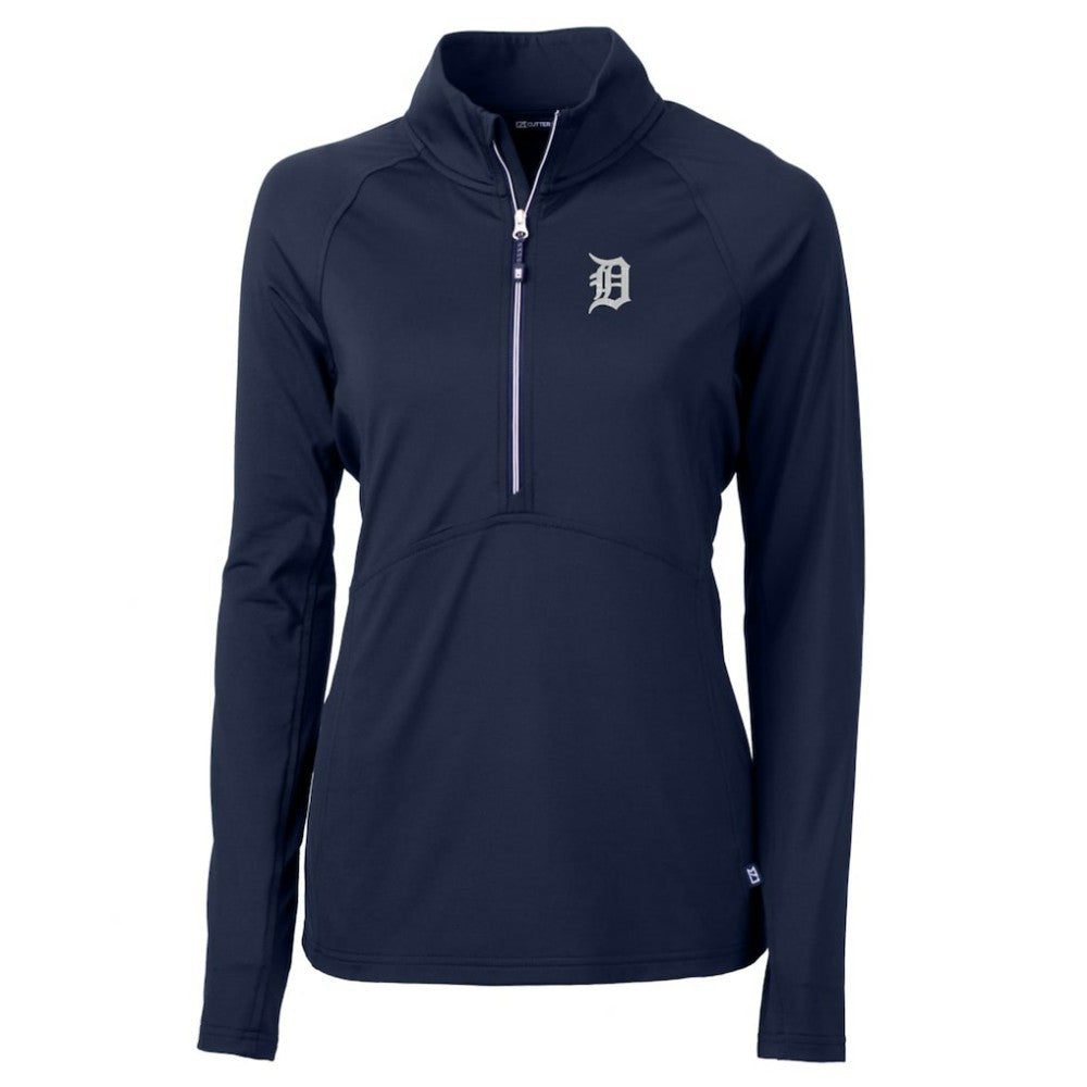 Detroit Tigers Cutter & Buck Women's Adapt Eco Knit Stretch Half-Zip Pullover Top - MLB Pullover