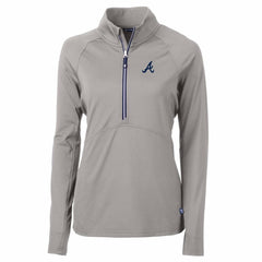 Atlanta Braves Cutter & Buck Women's Adapt Eco Knit Stretch Half-Zip Pullover Top - MLB Pullover