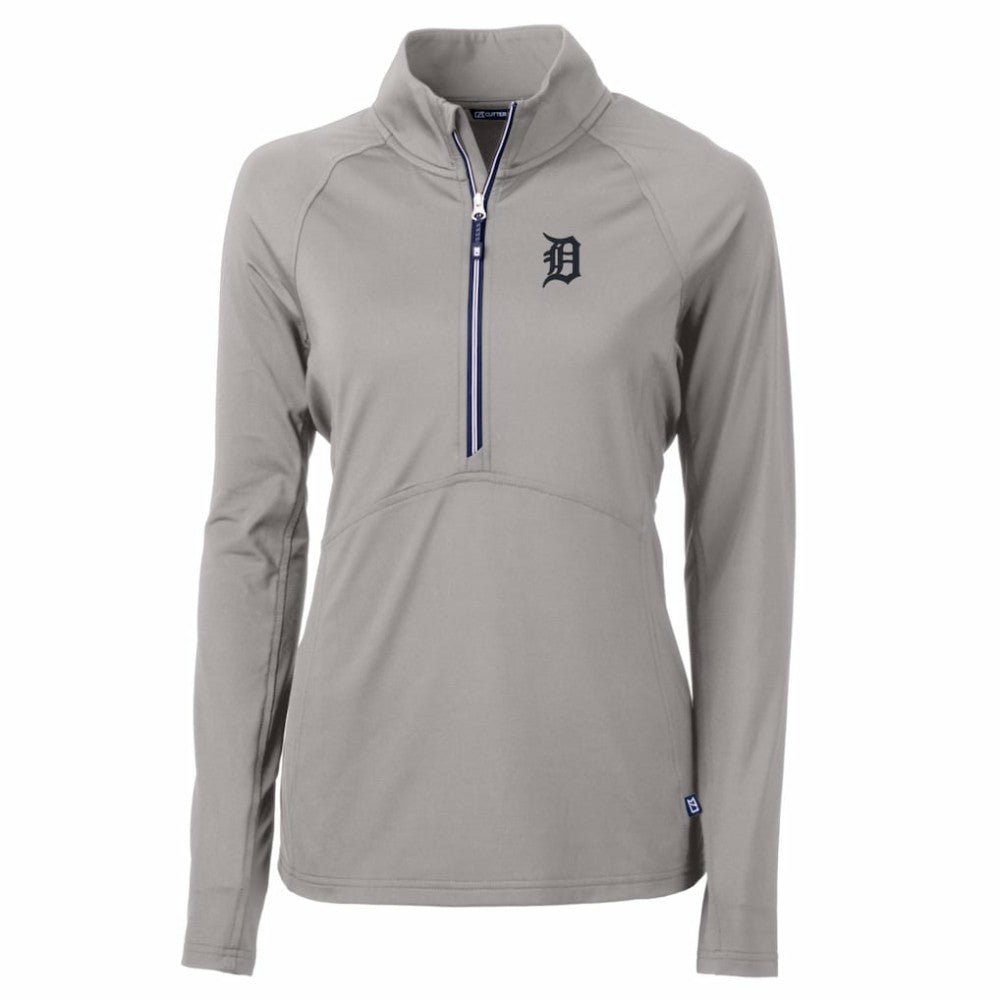 Detroit Tigers Cutter & Buck Women's Adapt Eco Knit Stretch Half-Zip Pullover Top - MLB Pullover