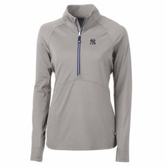New York Yankees Cutter & Buck Women's Adapt Eco Knit Stretch Half-Zip Pullover Top - MLB Pullover