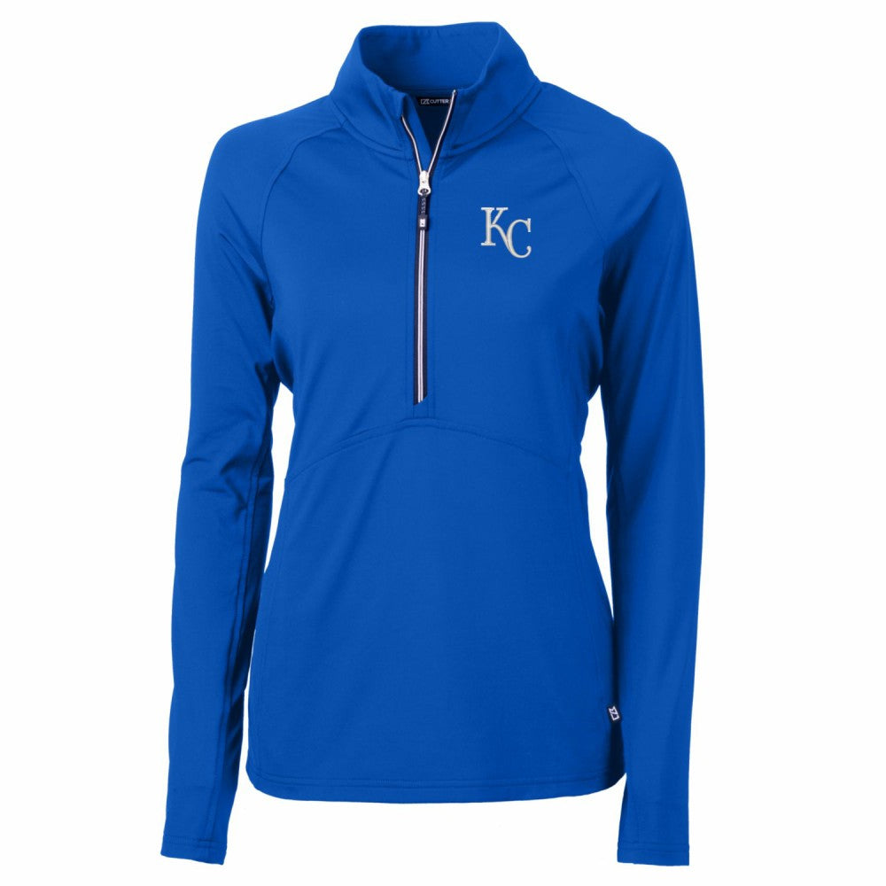 Kansas City Royals Cutter & Buck Women's Adapt Eco Knit Stretch Half-Zip Pullover Top - MLB Pullover